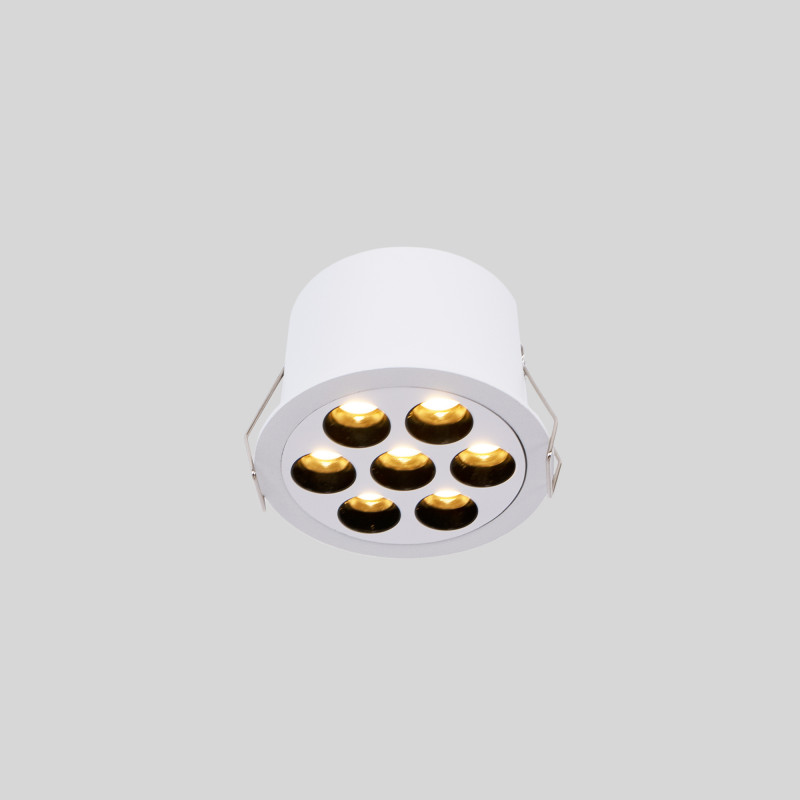 Downlight LED de encastrar circular 12W - UGR18 - Corte Ø 70mm - Branco