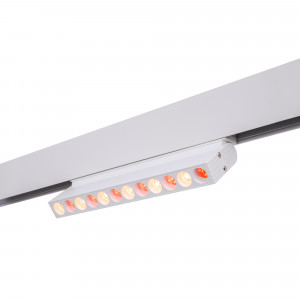 Luminária linear com luz vermelha