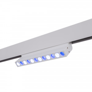 Luminária linear com luz azul