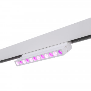 Luminária linear com luz vermelha