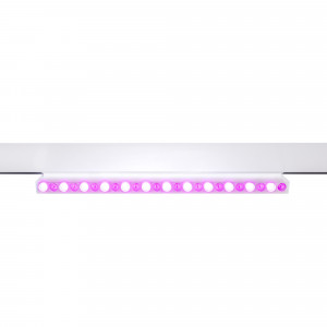 Luminária linear com luz vermelha