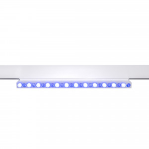 Luminária linear com luz azul