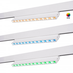 Luminária linear orientável com três tonalidades de luz