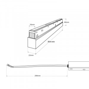 Fonte de alimentação para carril magnético 48V 200W - Branco