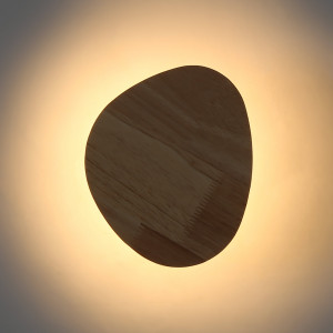 Luminária de design de eclipse  feito de madeira