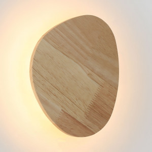 Candeeiro de parede interior em madeira Eclipse 3" 12W - Luz quente