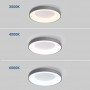 Candeeiro LED com três opções de temperatura de luz : branco quente, branco frio e branco neutro.