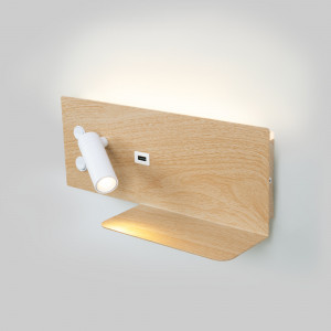 Candeeiro de parede com dupla função: luminária de leitura e luz ambiente,