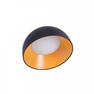 Candeeiro de teto LED inclinado CCT 12W - Efeito madeira - ø35cm