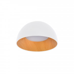 Candeeiro de teto LED CCT 12W - Efeito madeira - ø35cm - branco