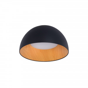 Candeeiro de teto LED CCT 12W - Efeito madeira - ø35cm - preto