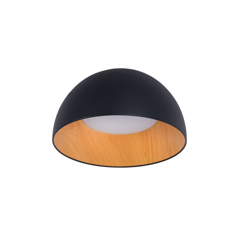 Candeeiro de teto LED CCT 12W - Efeito madeira - ø35cm - preto
