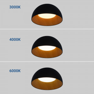 Candeeiros de teto com três opções de temperatura de luz: 3000K, 4000K e 6000K