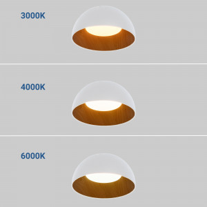 Candeeiros de teto com três opções de temperatura de luz: 3000K, 4000K e 6000K