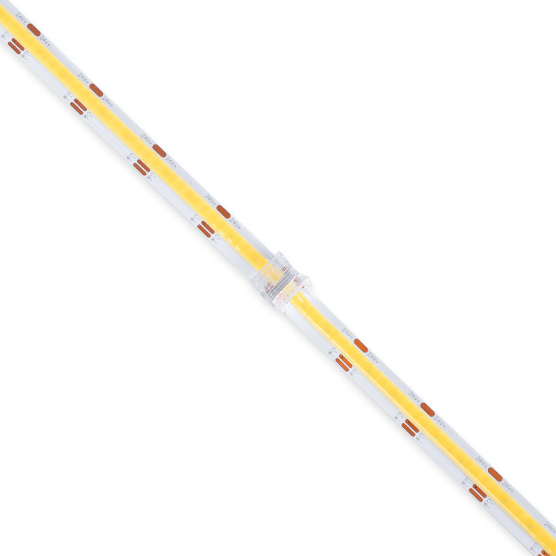 Duas fitas LED COB CCT unidas pelo conetor hippo Duas fitas LED COB CCT unidas pelo conetor hippo