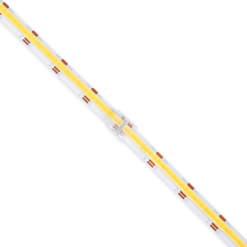 Duas fitas LED COB CCT unidas pelo conector hippo Duas fitas LED COB CCT unidas pelo conector hippo