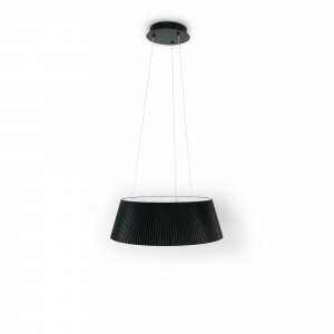 Candeeiro suspenso LED CCT 24W - Efeito madeira - ø46cm - cor preto