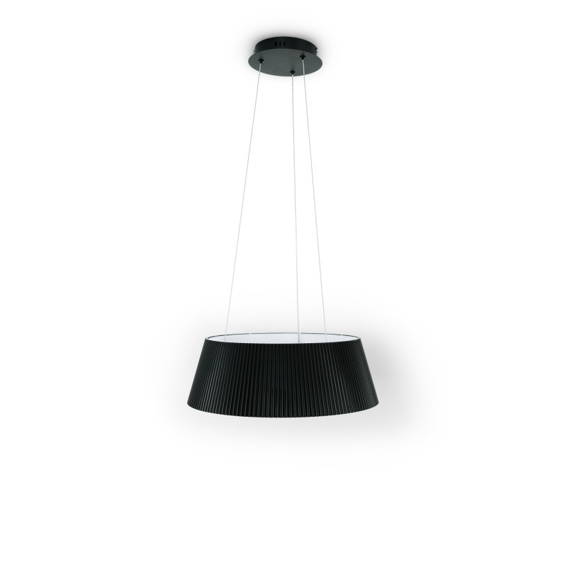 Candeeiro suspenso LED CCT 24W - Efeito madeira - ø46cm - cor preto Candeeiro suspenso LED CCT 24W - Efeito madeira - ø46cm - cor preto