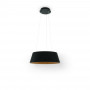 Candeeiro suspenso LED CCT 24W - Efeito madeira - ø46cm - preto