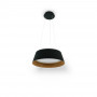 Candeeiro suspenso LED CCT 24W - Efeito madeira - ø46cm - preto