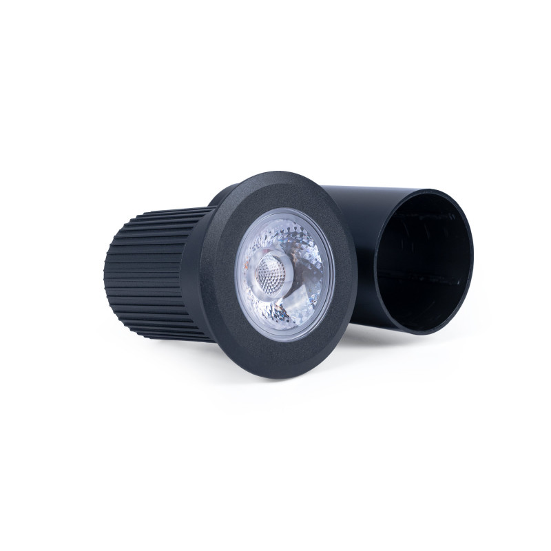 Baliza LED de embutir no solo 10W - Branco quente - IP67 - Cor preta