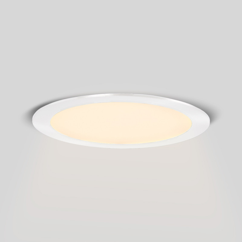 LEDs downlights redondos com acabamento branco