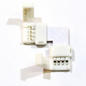 Conector para Fitas LED 12V RGB 10mm para esquinas 90°