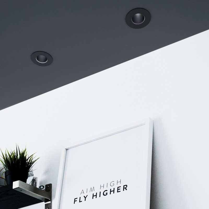 Downlight preto encastrado no tecto Downlight preto encastrado no tecto