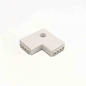 Conector rápido RGB de 4 pinos fita a fita em L Conector rápido RGB de 4 pinos fita a fita em L