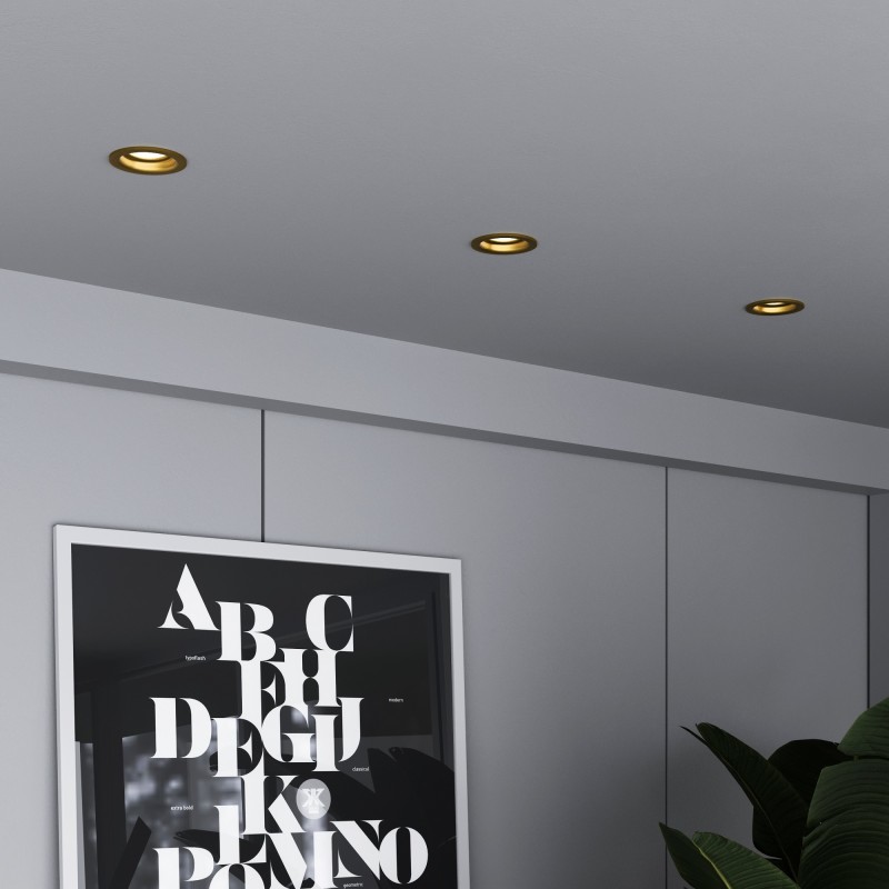Downlight dourado embutido no teto