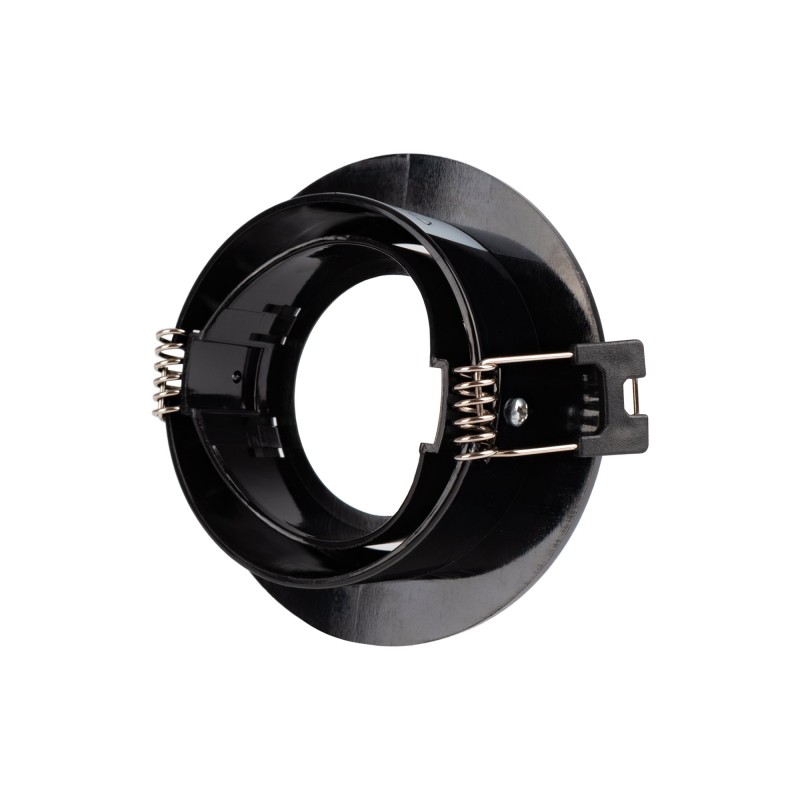 KIT Spot de encastrar basculante Ø90mm (preto) + Lâmpada GU10 5,4W + Casquilho | LED downlights