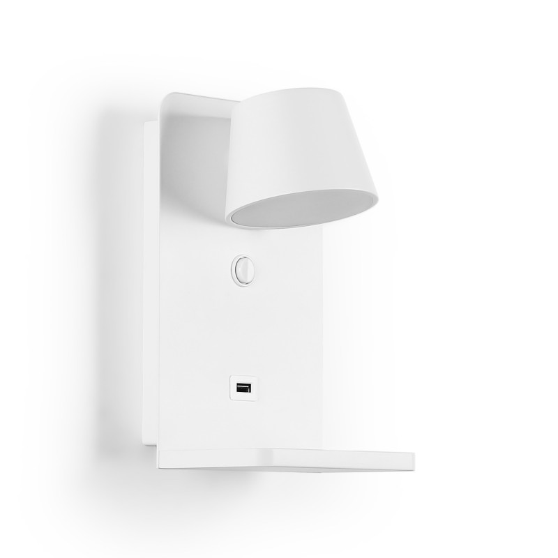 Aplique de parede com porta USB "BASKOP W" - 6W - Base de carregamento sem fios Aplique de parede com porta USB "BASKOP W" - 6W - Base de carregamento sem fios