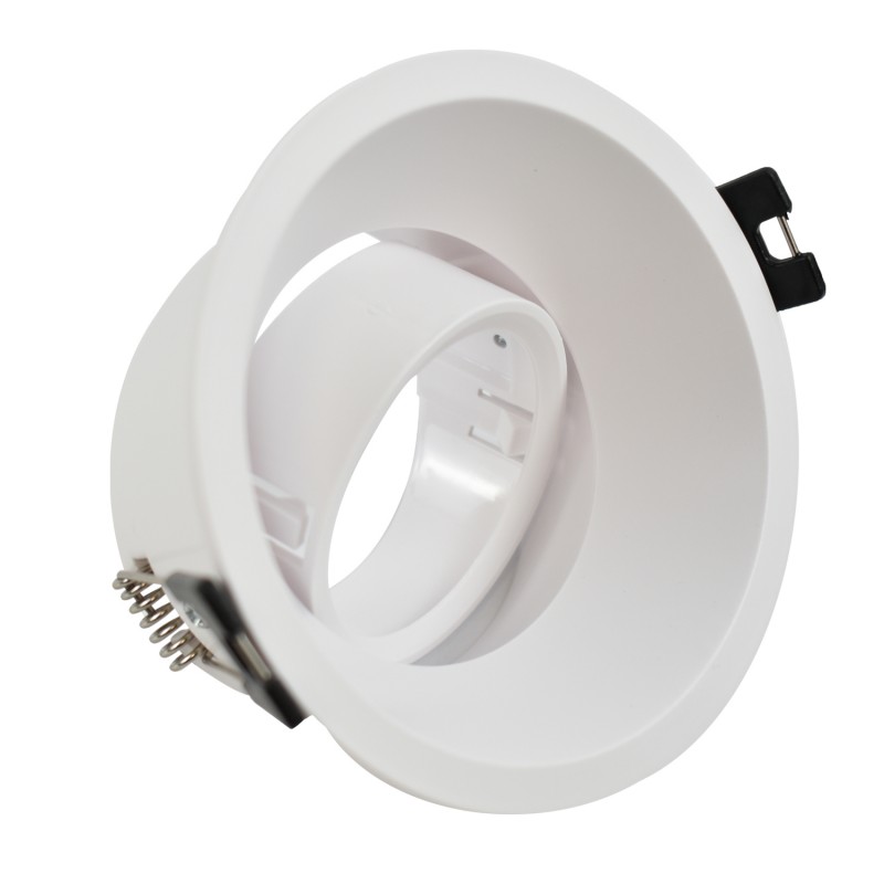 KIT Aro downlight Ø93mm (branco) + Lâmpada GU10 5,4W + Suporte de lâmpada