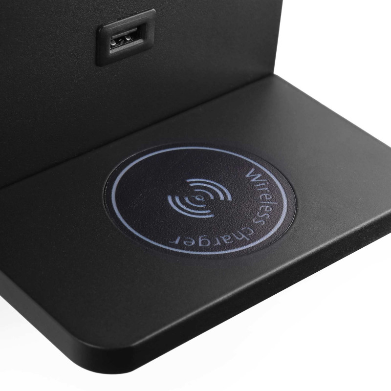 Aplique de parede com porta USB "BASKOP W" - 6W - Base de carregamento sem fios