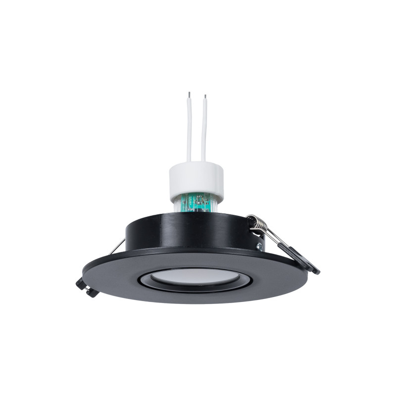 KIT Aro downlight Ø110mm (preto) + Lâmpada GU10 5,4W + Suporte de lâmpada