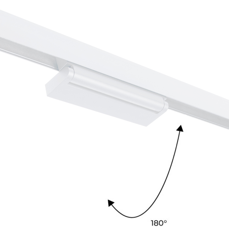 Projetor linear ajustável para trilho magnético 48V- 12W - 2800K - Chip OSRAM - UGR18 - Branco Projetor linear ajustável para trilho magnético 48V- 12W - 2800K - Chip OSRAM - UGR18 - Branco