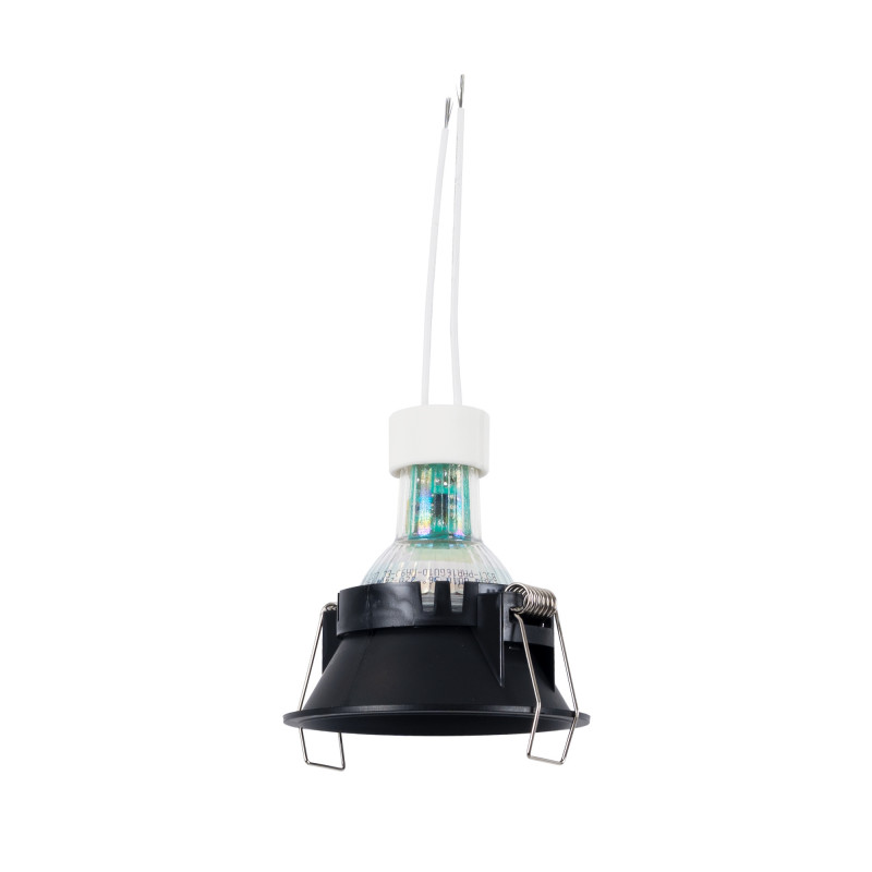 KIT Spot de encastrar fixo Ø82mm (preto) + Lâmpada GU10 5,4W + Casquilho | LED downlights