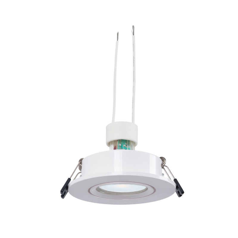 KIT Spot de encastrar basculante Ø90mm (branco) + Lâmpada GU10 5,4W + Casquilho | LED downlights KIT Spot de encastrar basculante Ø90mm (branco) + Lâmpada GU10 5,4W + Casquilho | LED downlights