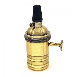 Porta-lâmpada E27 estilo vintage acabamento bronze com interruptor