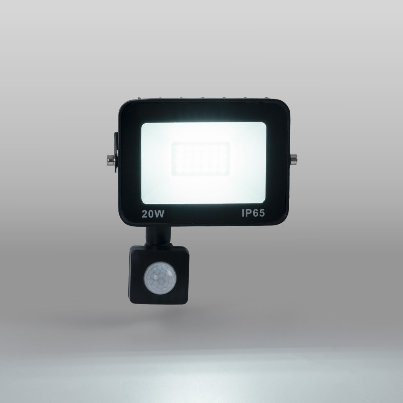 Projetor LED exterior com sensor de movimento PIR - 20W - IP65