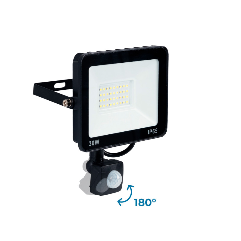 Projetor LED exterior com sensor de movimento PIR - 30W - IP65 - 6000K Projetor LED exterior com sensor de movimento PIR - 30W - IP65 - 6000K