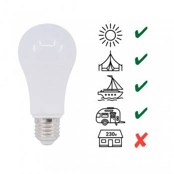 Lâmpada 10-36V 7W E27 A60 para caravanas, camping e embarcações Lâmpada 10-36V 7W E27 A60 para caravanas, camping e embarcações