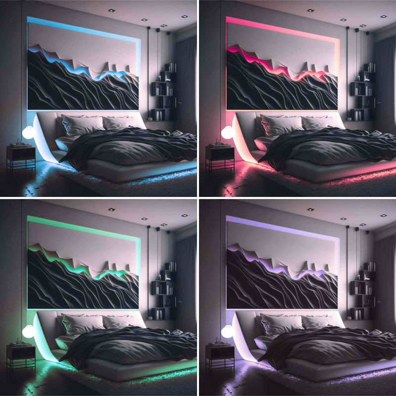 Fita LED COB RGB 24V DC- Emissão lateral - 12W/m - 10mm - IP20 - Corte 5cm - Rolo de 5 metros Fita LED COB RGB 24V DC- Emissão lateral - 12W/m - 10mm - IP20 - Corte 5cm - Rolo de 5 metros