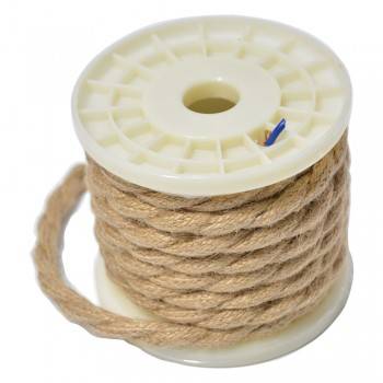 Cabo elétrico decorativo têxtil corda entrançado 2X0,75 - 5 metros Cabo elétrico decorativo têxtil corda entrançado 2X0,75 - 5 metros