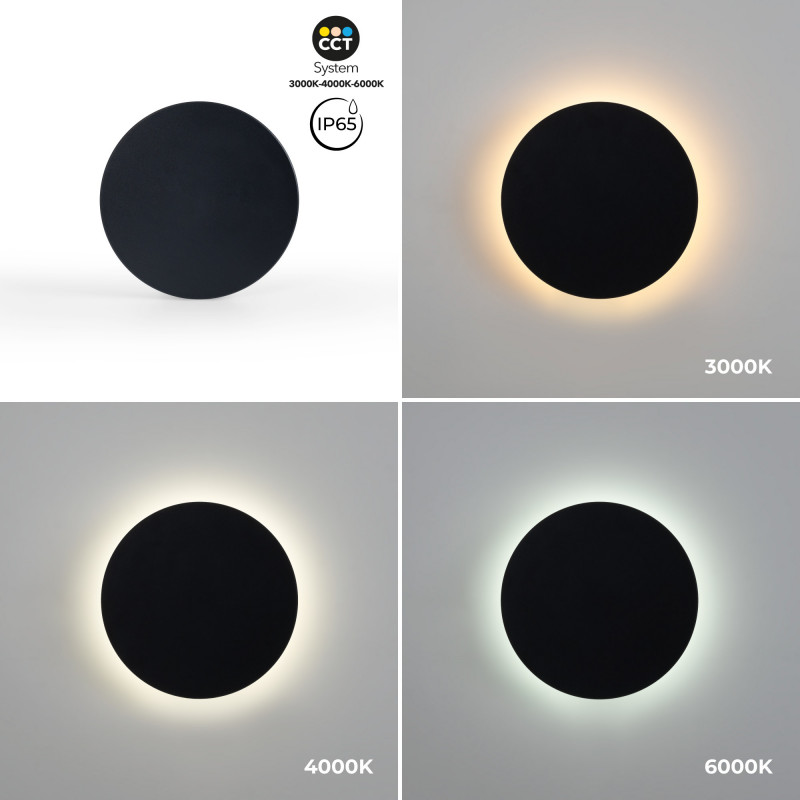 Aplique de parede circular "Eclipse" 18W - CCT - IP65