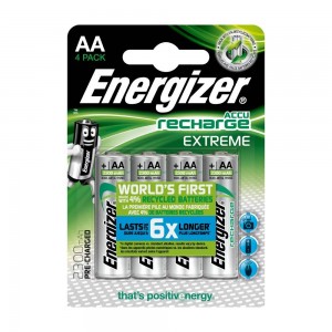 Pilha recarregável Energizer Extreme 2300mAh HR6 (AA) - Blister de 4 unidades.