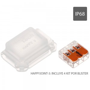 Caixa de conexão isolante HAPPYJOINT com gel incorporado e conectores incluídos IP68
