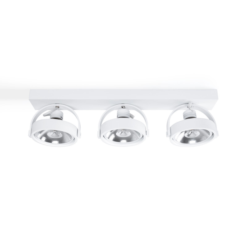 Foco de teto triplo orientável "IRIS" + 3 lâmpadas AR111 GU10