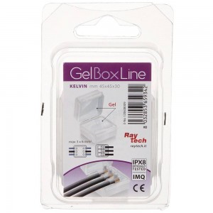 CAIXA DE LIGAÇÕES ESTANQUE GEL BOX 45x45x30 IP68 COM GEL ISOLANTE - CONECTORES NÃO INCL.