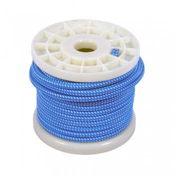 Cable eléctrico decorativo textil 2X0,75 blanco y azul